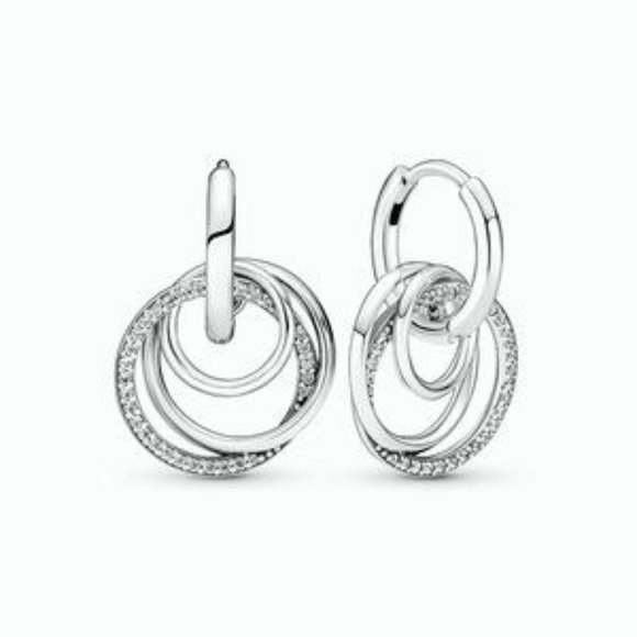 PANDORA fresh water cultured pearl baroque hoop huggie earrings - Picture 1 of 3